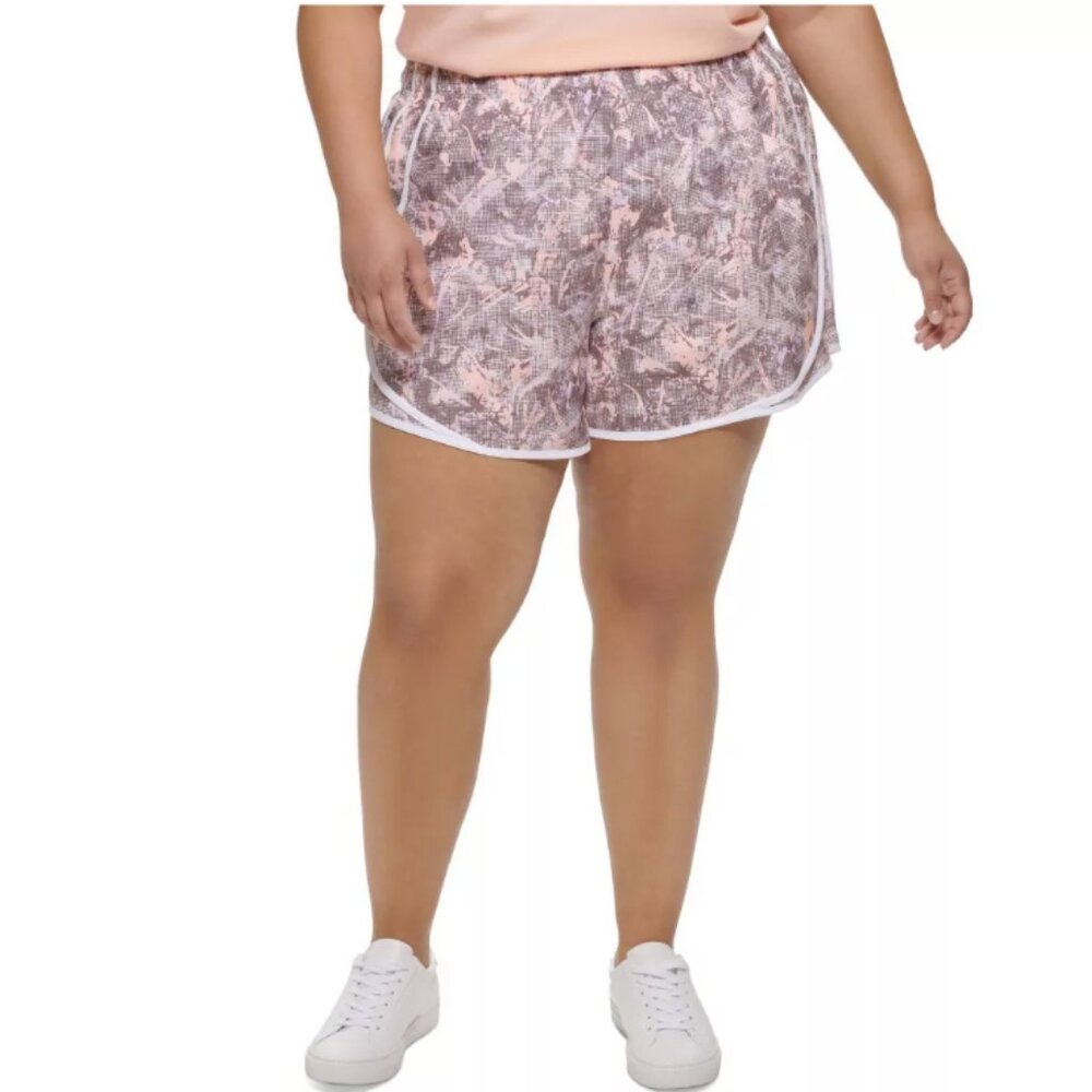 New Calvin Klein Brown Coral Performance Activewear‎ Pull-on Shorts 2X